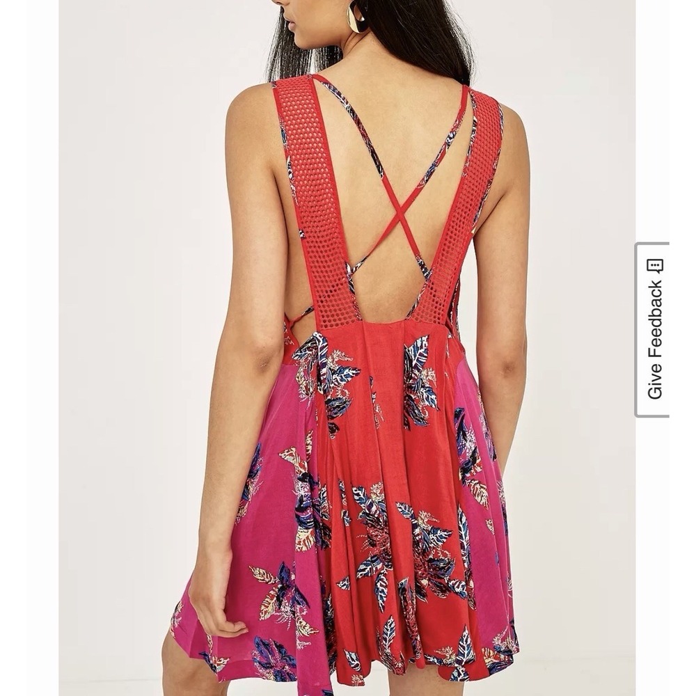 Free People Women's Thought I was Dreamin Mini Floral Dress Size Small Bohemian